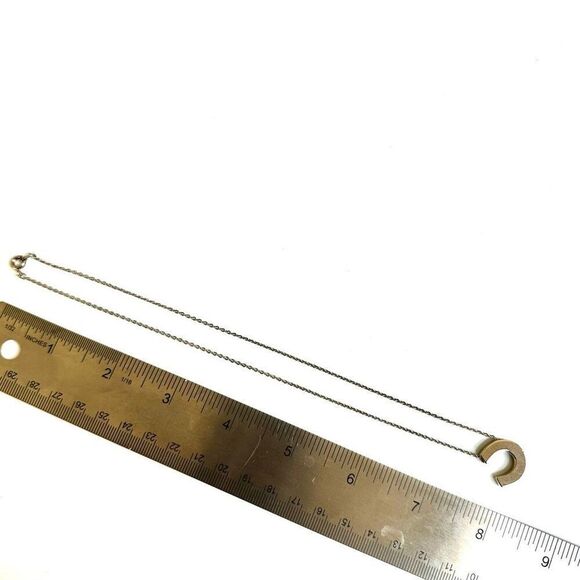 Silver tone C monogram pendant necklace - Picture 6 of 6